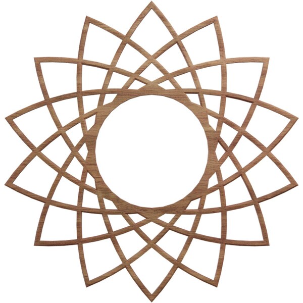 Ekena Millwork Eleanor Wood Fretwork Pierced Ceiling Medallion, Walnut, 16"OD x 6 1/8"ID x 1/4"T CMWP16X16X0250EAWA - main